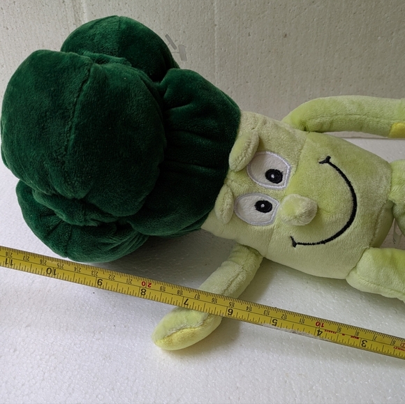 Smiling Green Plush Broccoli Stuffed Toy - Picture 4 of 5